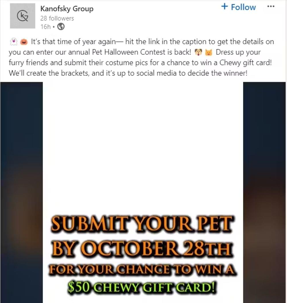 halloween social media contest