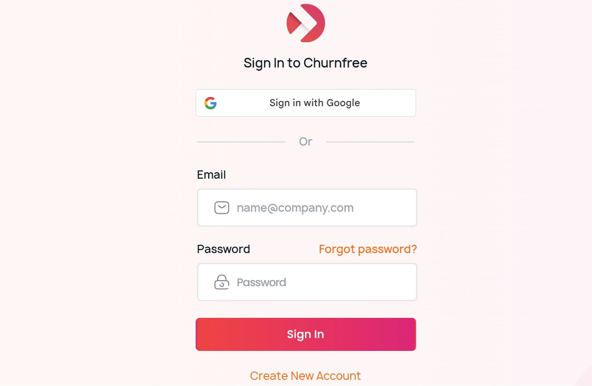 Churnfree Sign-in Churnfree Sign-in