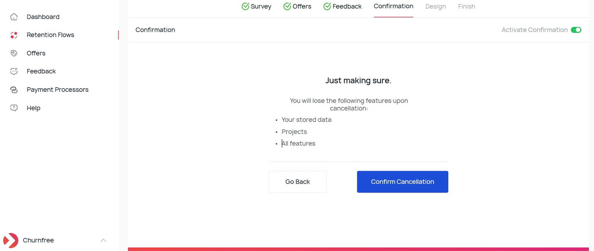 Confirmation Customization Confirmation Customization