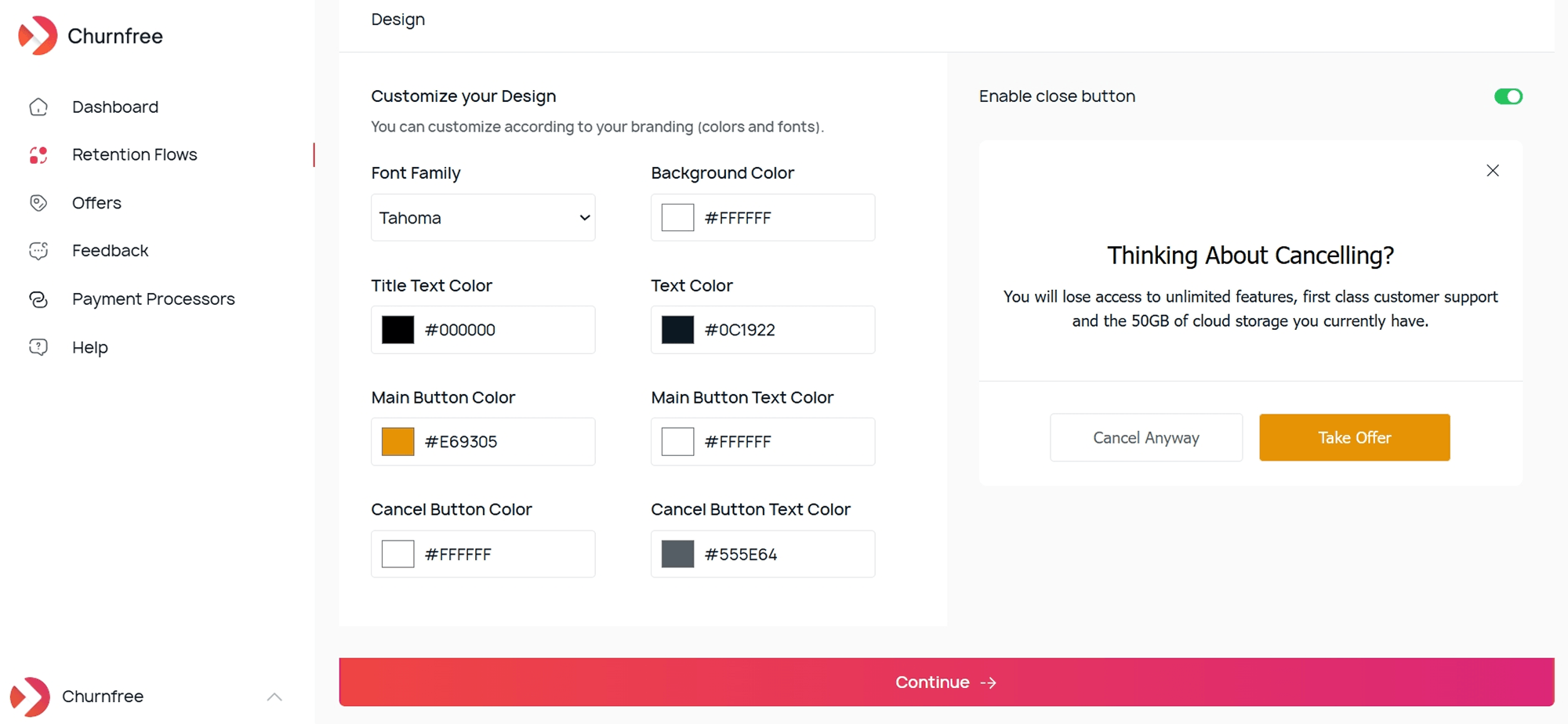 Design Cancellation Flow Design Cancellation Flow