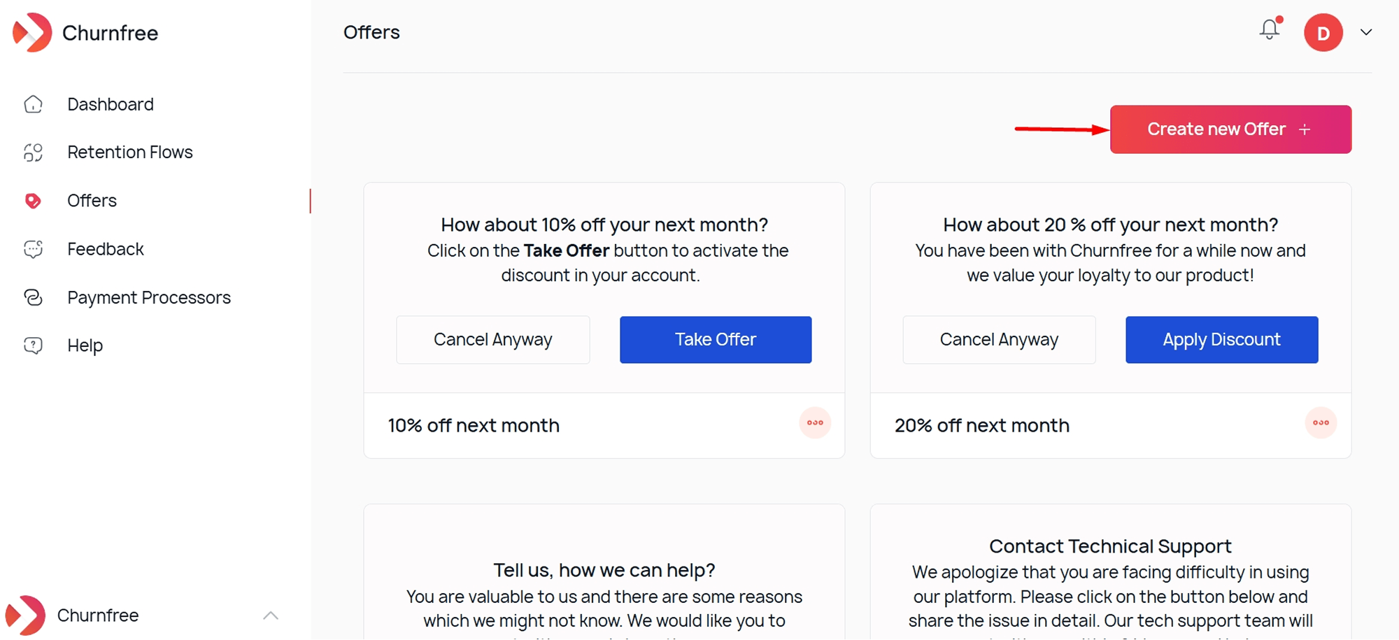 Create Customer Retention Offer Create Customer Retention Offer