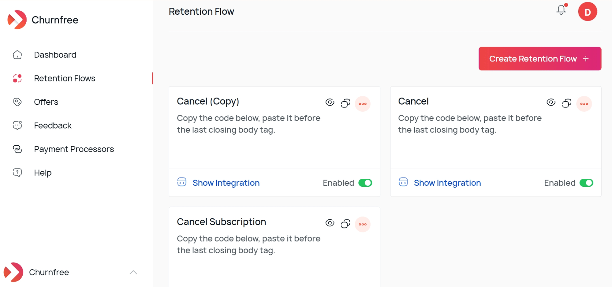Open Retention Flow Open Retention Flow
